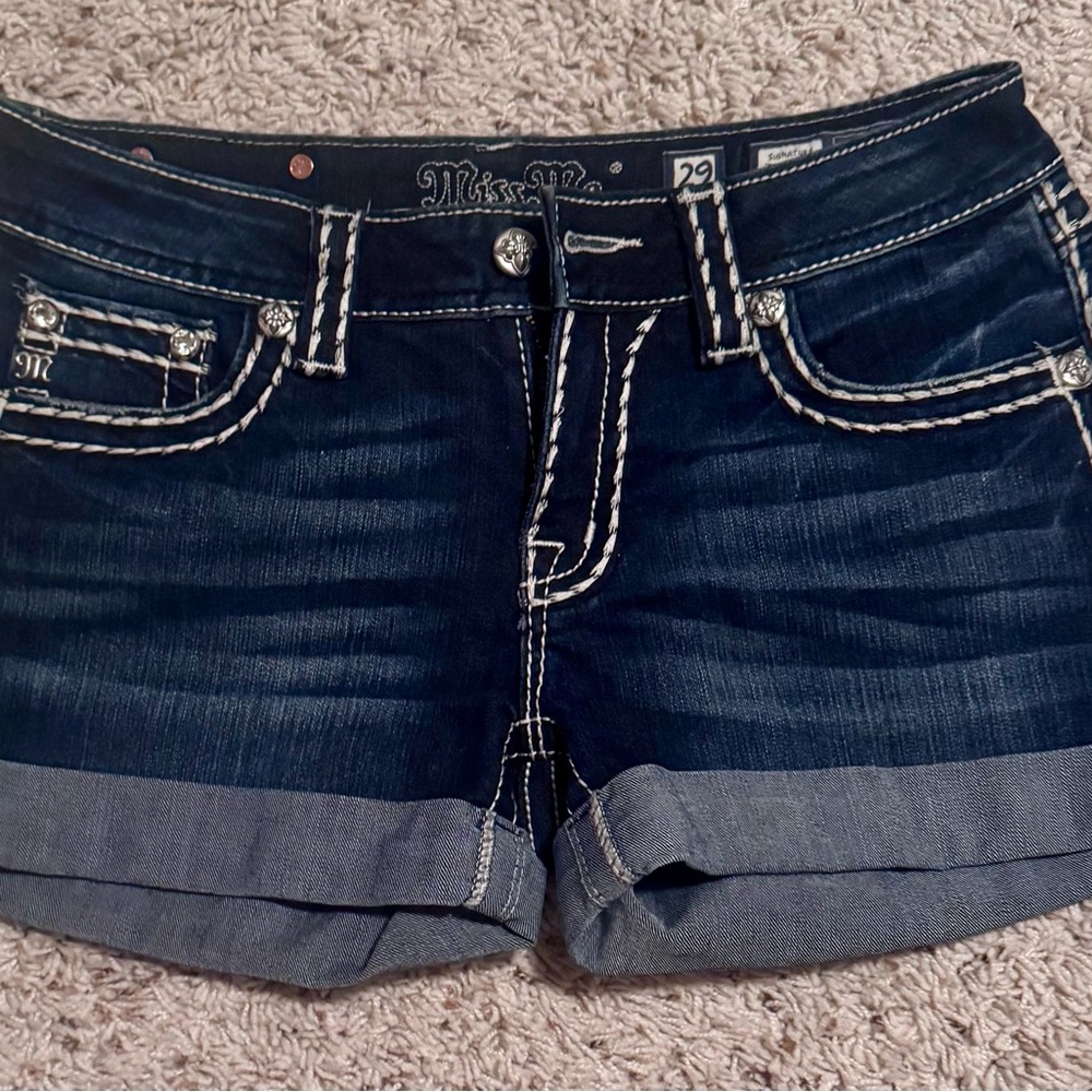 Miss Me Women's Dark Blue Denim Shorts